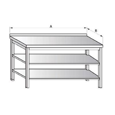  Stůl nerezový se dvěma policemi 